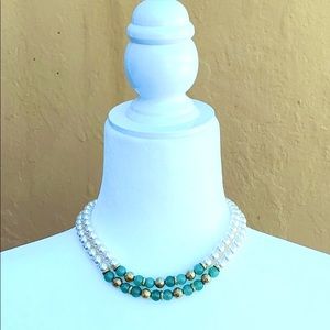 ❤️VINTAGE🔥 Pearl & Stone Costume Necklace